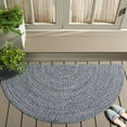 thumbnail image 3 of SAFAVIEH Braided Gino Distressed Machine Washable Reversible Area Rug, Dark Blue/Ivory, 2'6" x 5' Half Moon, 3 of 13