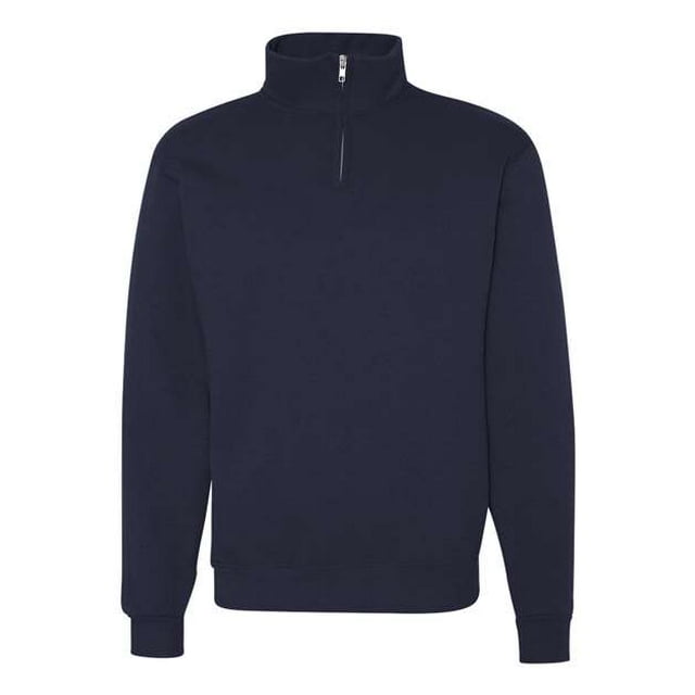 Sudadera con cuello de cadete y cremallera de 1/4 Jerzees NuBlend para hombre color azul marino XL 995MR