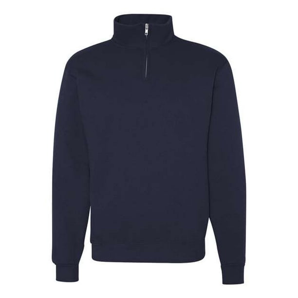 Jerzees 995M Adulto 8 Oz. NuBlend Quarter-Zip Sudadera con cuello de cadete J Azul marino M Jerzees 995MR