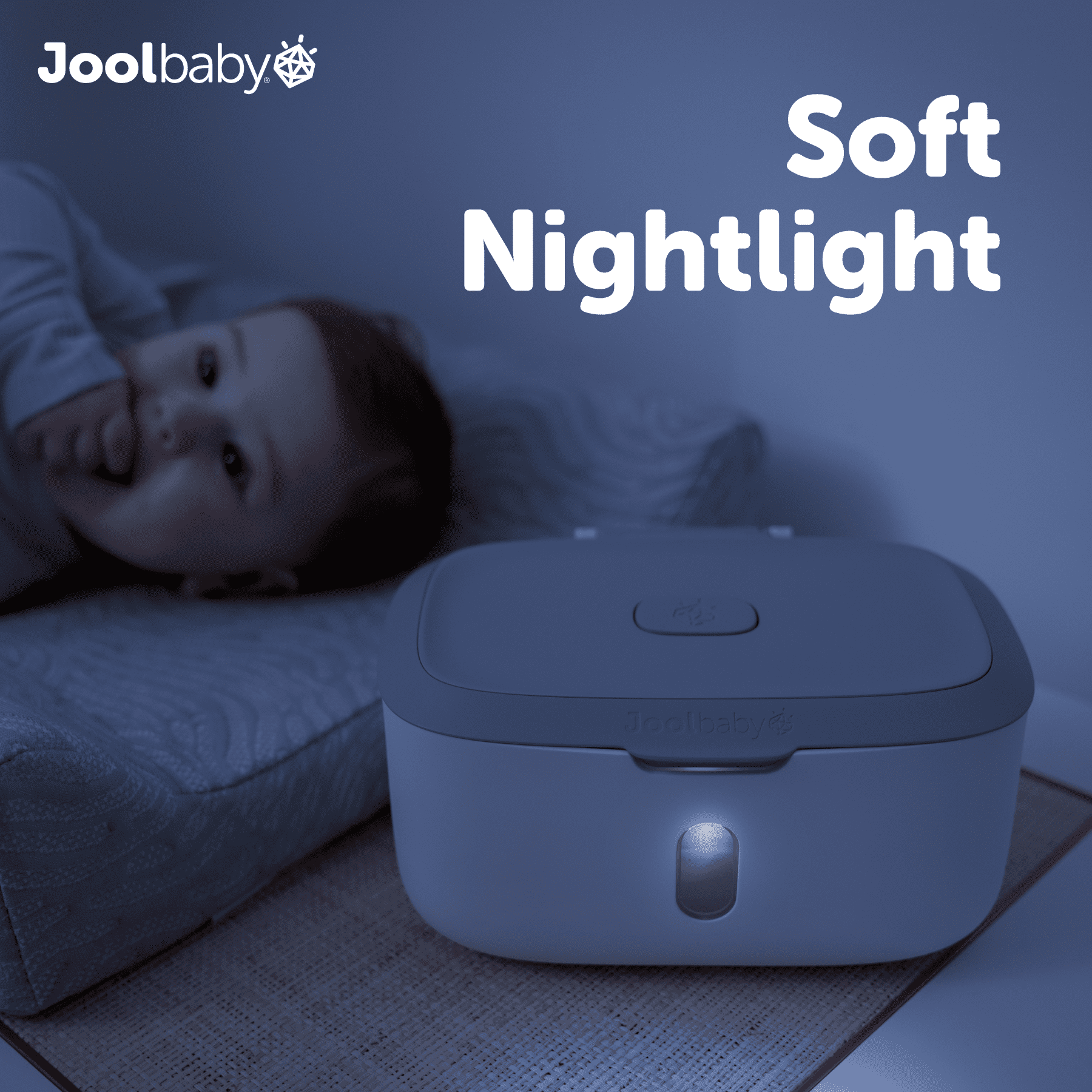 Jool Baby Wipes Dispenser with Built-in Nightlight (Gray)