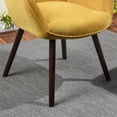 thumbnail image 3 of Velvet Accent Chair, Modern Upholstered Side Armchair with Wood Legs, Tufted Button Wingback Sofa Chairs Tall Back Reading Chair for Living Room, Bedroom, Reading Room, Yellow, 3 of 7