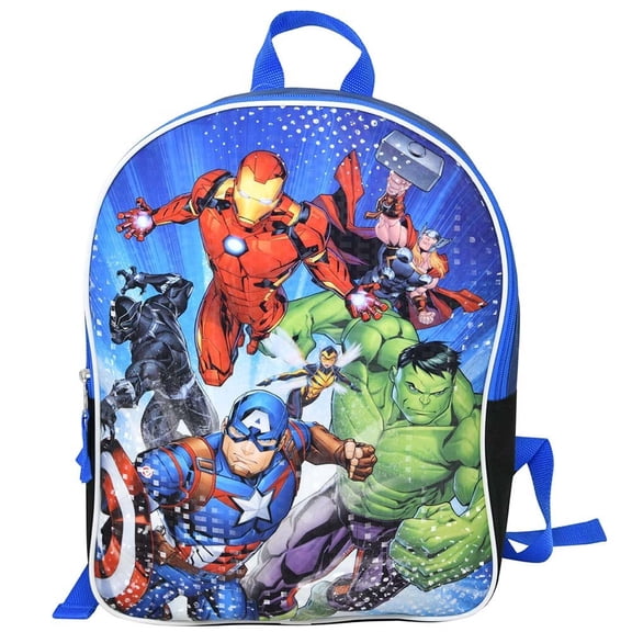 Cute Cartoon Character Avengers Kids Backpack 15 Inch, Lightweight School Bag for Girls, Toddler Preschool Travel Backpack with Top Handle (No Side Pocket)