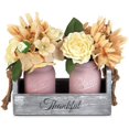 thumbnail image 1 of Mason Jar Table Centerpiece with Flower-Rustic Farmhouse Kitchen Table Decor Centerpiece for Home Coffee Table Dining Room,Living Room Kitchen(Pink, Medium), 1 of 8