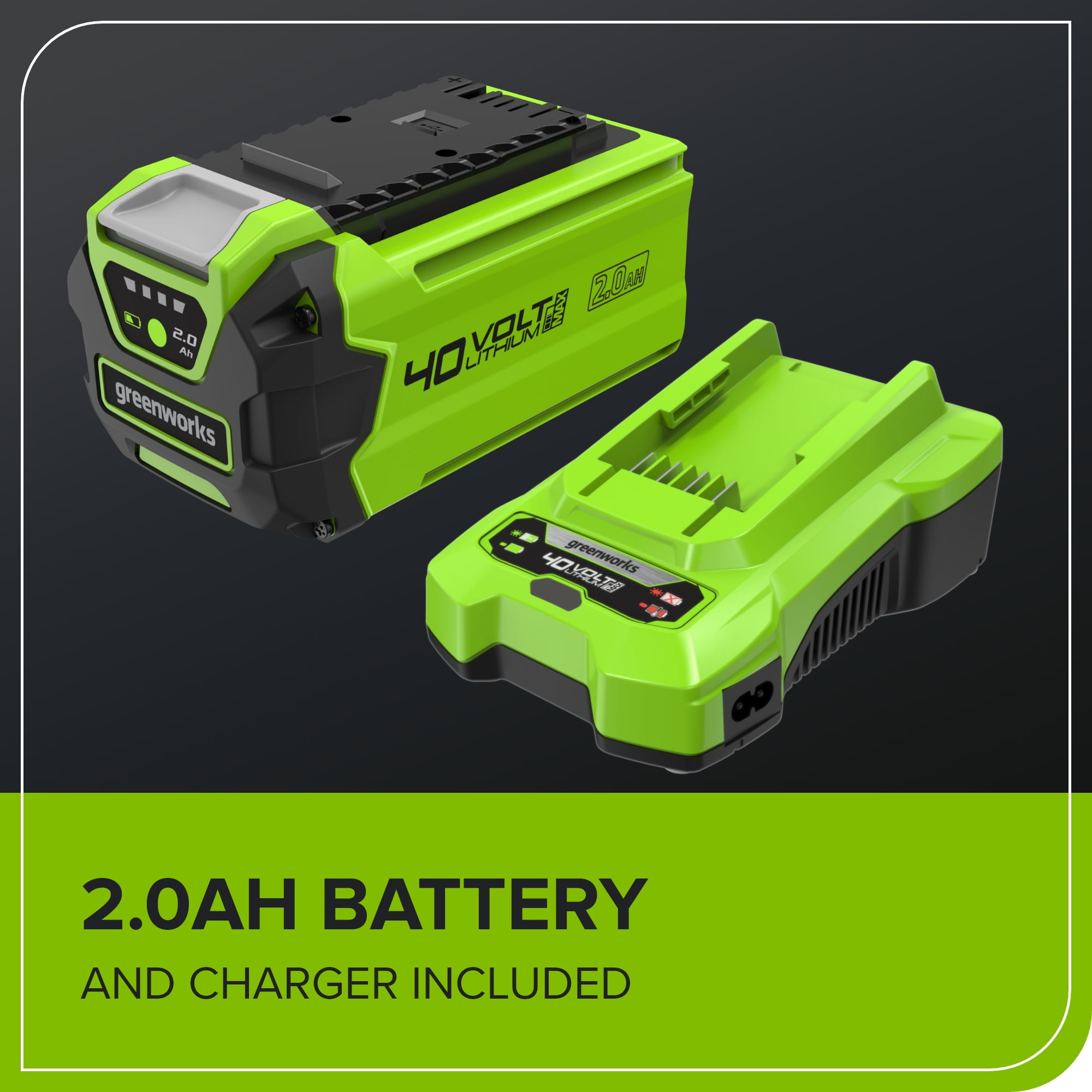 Greenworks 40V 12-inch Chainsaw, 2.0Ah Usb Battery and Charger