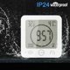 thumbnail image 4 of Reloj de baño, alarma digital LCD con reloj de ducha táctil resistente al agua, cuenta regresiva de temperatura y humedad, 3 métodos de montaje, mandril de batería (blanco) esquí esquí Gafas de esquí, 4 of 5