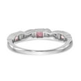 thumbnail image 5 of 14K White Gold Ring Band Wedding Sapphire (Colors) Square Pink Diamond Round, Size 7, 5 of 7