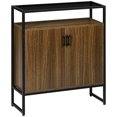 thumbnail image 1 of HOMCOM Buffet Cabinet, Glass Tabletop Accent Sideboard with Storage Cabinet and Open Shelf, Console Table for Living Room, Kitchen, Entryway, Brown, 1 of 10