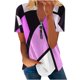 thumbnail image 1 of Blusa informal con cuello en V y manga corta con estampado de verano para mujer con estilo OAVQHLG3B Store  lin121212, 1 of 5