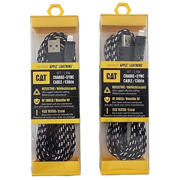 Lot of 2 CAT CAT-PC-ACL 6 Foot Lightening to USB-A Cables