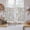Off-White, variant on Navy Blue Leaves Kitchen Curtain for Berdoom Living Room Cafe 45 Inch Length, Vintage Summer Botanical Farmhouse Rustic Tiers Curtains Light Filtering Drapes Window Treatment 2 Panels 52"Wx45"L