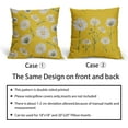 thumbnail image 5 of Spring Yellow Daisy Pillow Covers 18x18 Set of 2 Watercolor Floral Print Summer Flower Decorative Throw Pillows Outdoor Pillowcase Square Linen Farmhouse Cushion Case Decor for Couch Sofa Bed, 5 of 6