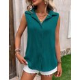 thumbnail image 4 of Cogild Sleeveless Button-Up Blouses for Womens V Neck Cardigans for Womens Summer Outfits, 4 of 7