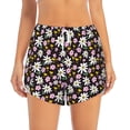 thumbnail image 4 of Lsque Daisies Flowers Printed Women's Running Shorts with Liner Pockets,Elastic Quick Dry Workout Athletic Gym Yoga Shorts,Womens High Waist Shorts-, 4 of 9