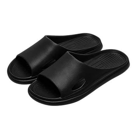 

nsendm Male Shoes Adult Mens Sock Slippers with Grippers Home Slippers Summer Beach Solid Color Flat Bottom Home Sandals House Slippers Mens Black 9.5