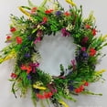 thumbnail image 4 of TVYTYAT Wildflower Wreath for Spring Summer, 18" Faux Ranunculus Floral, UV Resistant Artificial Greenery Decor, 4 of 4