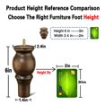 thumbnail image 2 of Patas para muebles SHANJUE de madera maciza de 15 cm, juego de 4, 2 of 8