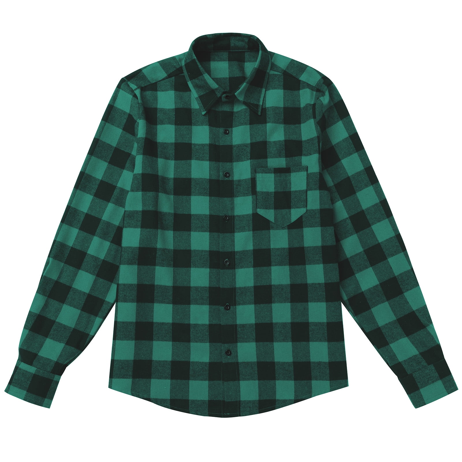 FYMNSI Christmas Matching Family Outfits Mommy and Me Green Plaid Dresses Father Son Button Down Shirts Xmas Photoshoot Set (Men XL)