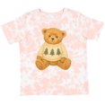 thumbnail image 3 of Inktastic Vintage Teddy Bear in Sweater with Christmas Trees Boys or Girls Toddler T-Shirt, 3 of 5