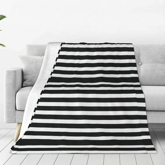 Vsdgher Black And White Stripes Ultra-Soft Micro flannel Blanket Throw Blankets for Couch Sofa, Bed (4 sizes)-40"x30"