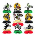 thumbnail image 1 of 9 piezas de decoración de cumpleaños de motocicleta centros de mesa de panal Afortunado Sencillez, 1 of 5