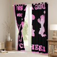 thumbnail image 3 of Castle Fairy Cheer Cheerleader Girl Curtains Pack of 2 (42x84 Each),Black Pink Curtains Blackout,Abstract Gradient Bedroom Curtains,Super Cozy Room Decor, 3 of 6