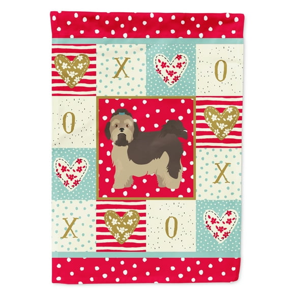 Carolines Treasures CK5888CHF Russian Lapdog Love Flag Canvas House Size Large multicolor