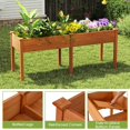 thumbnail image 3 of Resenkos Patio Planting Bed, Raised Garden Bed,Fir Wood Outdoor Raised Garden Bed with Divider Panel and Drainage Holes-Yellow, 3 of 8