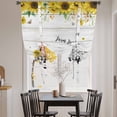 thumbnail image 3 of Sunflowers Balloon Curtains for Windows, Bedroom Curtains 54 Inch Length, Spring Botanical Truck Pig Wooden Grain Tie Up Curtains Panels Thermal Insulated Bathroom Curtains Window 42"x54", 3 of 8