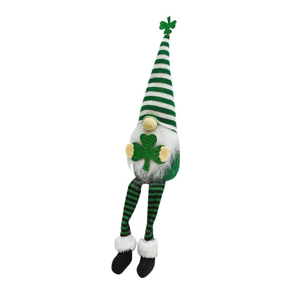 Décorations de la Saint-Patrick Fête Irlandaise de la Saint-Patrick Poupée à Longues Jambes Décorée avec et Feuille Fête Poupée Sans Visage