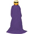 thumbnail image 4 of Lightweight Wearable Comforter/Blanket for Adult Women and Men, Super Soft Comfy Warm Plush Throw with Sleeves Wrap Robe - 6ft Size, Purple, 4 of 6