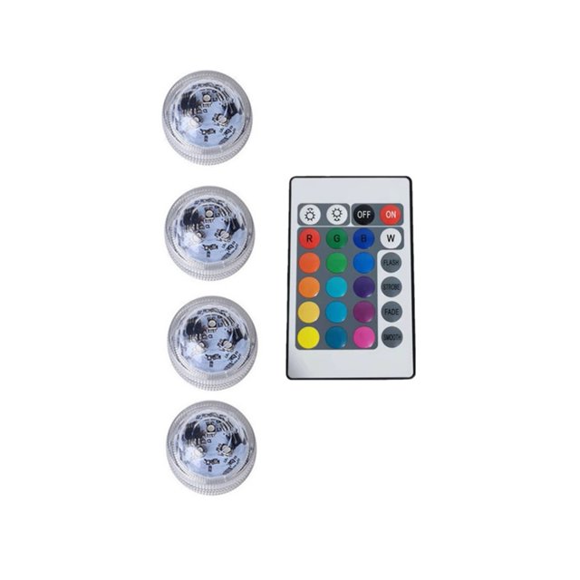 Under Water Led Light IP68 Waterproof Battery Operate RGB Submersible For Swimming Pool Fish Tank Pond Wedding Party Decoration ,Easy to Install