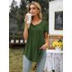 thumbnail image 3 of AMCLOS Camisetas florales con cuello en V para mujer, blusas con botones, túnica casual, fluida, verano, suave, manga corta (M verde militar), 3 of 4