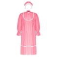 thumbnail image 3 of TiaoBug Men's Long Sleeve Sleep Gown with Sleeping Cap Lace Trim Vintage Victorian Style Pajama Set Sleepwear Pink XL, 3 of 6