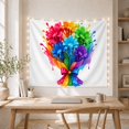 thumbnail image 5 of Rainbow Flower Bouquet with Glossy Paint Drips, Cheerful Illustration for Flower Lovers, Colorful Wall Decor, Birthday Gift, Tapestry Wall Hanging for Bedroom and Dorm, 5 of 7