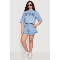 thumbnail image 2 of Women's Plus Size Acid Wash NYC Graphic Cropped Tee, 2 of 4