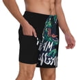 thumbnail image 2 of Cauagu Hungry Tyrannosaurus Print Mens Swim Trunks Quick Dry Board Shorts Swim Shorts with Compression Liner Bathing Suits-XX-Large, 2 of 6