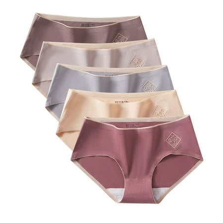 

Lingerie for Women Women s Sexy Thin Briefs In Solid Color With Non-Trace Mid-Waist Underwear 5PC