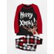thumbnail image 3 of PatPat Mosaic Family Matching Reno Merry Christmas Pijamas Set (Resistente Al Fuego), Hombres Mujeres Baby Kid's Loungewear, 3 of 4