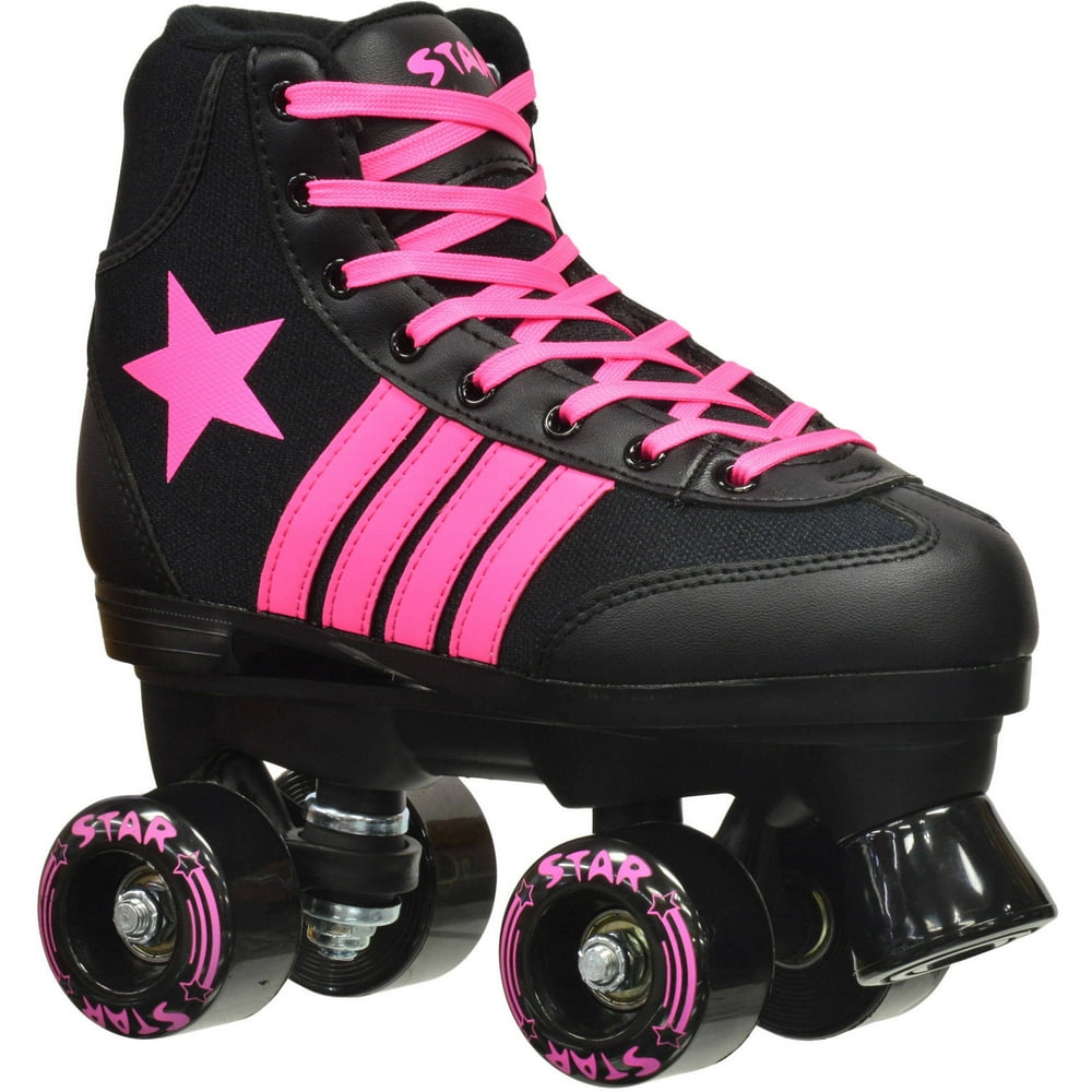 Epic Youth Star Vela Black and Pink Quad Roller Skates