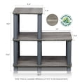 thumbnail image 3 of Furinno Turn-N-Tube Toolless Assembly 2-Tier Ladder Shape Grey Book Shelf with Open Frame Design, Corner Shelf, Open Shelves, for Living Room, Garage, Home Office, Grey Oak/Grey, 3 of 4
