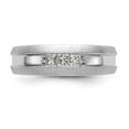 thumbnail image 4 of 14K White Gold Ring Band Wedding Diamond Square Men's , Size 8, 4 of 7