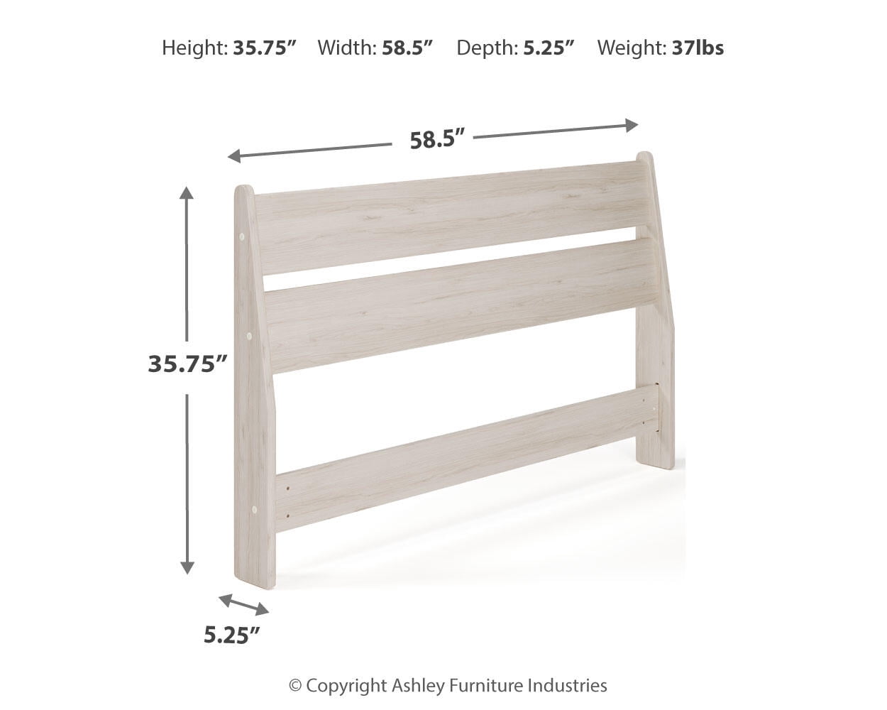 Signature Design by Ashley Contemporary Socalle Full Panel Headboard Light Natural