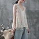 thumbnail image 4 of Women Hippie Boho Crochet Sleeveless Vest Geometric Lace Cardigan Beach Cover Up, 4 of 5