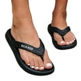 thumbnail image 1 of Women's Lightweight Flip Flops Open Toe Non Slip Shower Sandals Soft Soles Quick Drying Slides for Pool Beach Black Size 8, 1 of 6