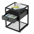 thumbnail image 5 of VECELO 3-piece Bedroom Set, Metal Platform Bed Frame with 2 Glass Top Nightstand, Queen Size, 5 of 8