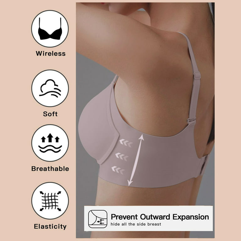 MPWEGNP Bras For Women Women'S T Shirt Bra With Push Up Padded Bralette  Without Underwire Seamless Comfortable Soft Cup Sports 