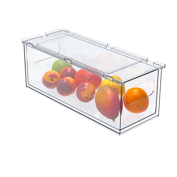 GOVVEP 1 Pack Fridge Drawers, Fridge Organizer with Pull-Out Drawers for Fruit and Veggies with Handle for Produce Saver, Eggs, 3 Litre