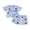Blue, variant on BemeyourBBs Toddler Baby Boy Girl 4th of July Outfit Infant Baby Patriot Independent Day Summer Clothes Short Sleeve America Flag Embroidery Waffle Knit T Shirt Tops Elastic Waist Pockets Shorts Set