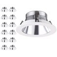 thumbnail image 1 of TORCHSTAR 12-Pack 4 Inch Brighter Classic Recessed Can Light Trim, Metal Step Baffle Trim, Fit Halo/Juno Remodel Recessed Housing, 4 Inch Light Trim for PAR16, PAR20, R20, Aluminum Reflector, 1 of 4