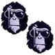 thumbnail image 2 of Parche Termoadhesivo para Mochilas Monkey03 2 Parches Chimpancé 7x9cm Blanco/Negro Bordado Adhesivo para Planchar., 2 of 2